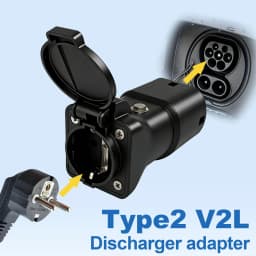 Type2 V2L Discharger 16A EU Socket Power off Button for BYD MG Geely Jaecoo Omoda LEAPMOTOR GWM ZEEKR XPENG EV Discharge Adaptor