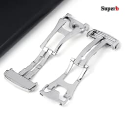 16mm 18mm 20mm Folding Watch Buckle for Omega Stainless Steel Deployment Clasps for Seamaster Polished Matte Watchband Button