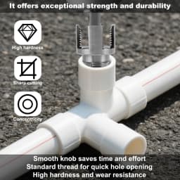 3 Pcs Internal & External Pipe Threading Tool, Function Pipe Thread Cutting Tool for 1/2" & 3/4"& 1" PVC/Plastic Pipes