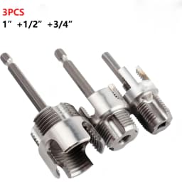 3 Pcs Internal & External Pipe Threading Tool, Function Pipe Thread Cutting Tool for 1/2" & 3/4"& 1" PVC/Plastic Pipes