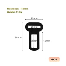 4PCS Seat Belt Adapters Car Metal Clips for Pet Leashes, Compatible with Truck & Car Seats Metal Seat Belt Clip and Buckle Lock