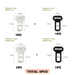 4PCS Seat Belt Adapters Car Metal Clips for Pet Leashes, Compatible with Truck & Car Seats Metal Seat Belt Clip and Buckle Lock