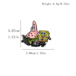 6pcs SpongeBob Enamel Pin Set Cartoon Brooches Metal Badges for Backpack Clothing Jewelry Collection Holiday Gift for Friends