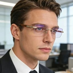 Luxury Rimless Blue Light Blocking Glasses Men Women Titanium Alloy Frame Lightweight Comfortable Anti Eye Strain Computer Eyegl