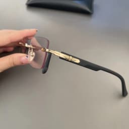Luxury Rimless Blue Light Blocking Glasses Men Women Titanium Alloy Frame Lightweight Comfortable Anti Eye Strain Computer Eyegl