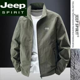 2026 Jeep Spirit Stand-up Collar Jacket, a large-size informal workwear suitable for spring and autumn, a windproof outdoor spor
