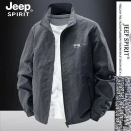 2026 Jeep Spirit Stand-up Collar Jacket, a large-size informal workwear suitable for spring and autumn, a windproof outdoor spor