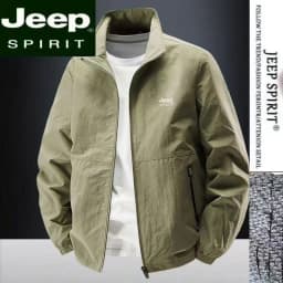 2026 Jeep Spirit Stand-up Collar Jacket, a large-size informal workwear suitable for spring and autumn, a windproof outdoor spor