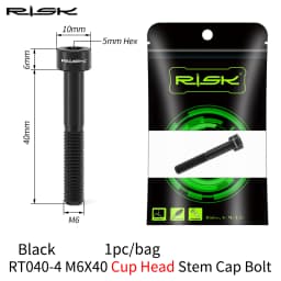 RISK 1PCS M6x30 M6x35 M6x40 M6x50mm Bicycle Headset Bolts Titanium Stem Cap Screws for Mountain MTB Road Bike M6*30/35/40/50mm