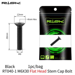 RISK 1PCS M6x30 M6x35 M6x40 M6x50mm Bicycle Headset Bolts Titanium Stem Cap Screws for Mountain MTB Road Bike M6*30/35/40/50mm