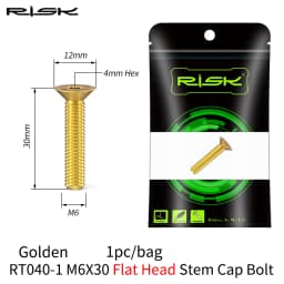 RISK 1PCS M6x30 M6x35 M6x40 M6x50mm Bicycle Headset Bolts Titanium Stem Cap Screws for Mountain MTB Road Bike M6*30/35/40/50mm