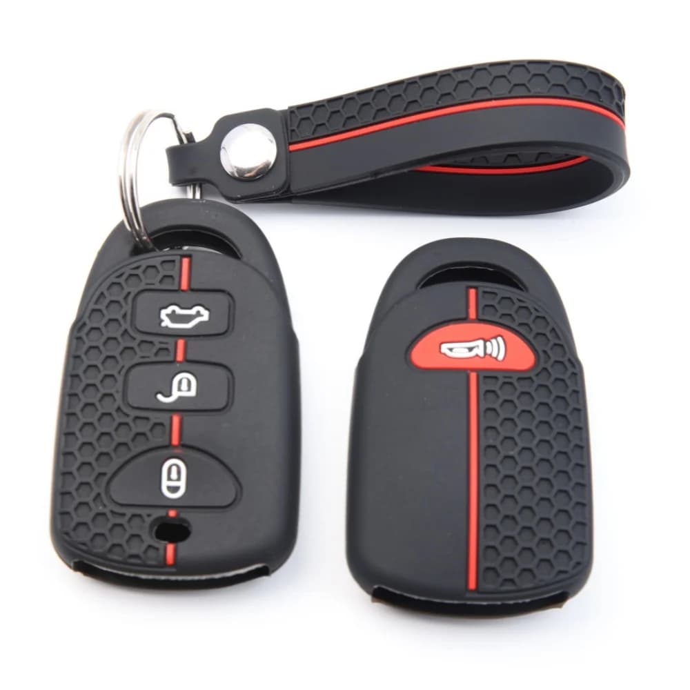 Keychain Silicone Car Remote Key Case Cover for Kia Sorento Soul Carens Hyundai Tucson Sonata Santa FE Carens