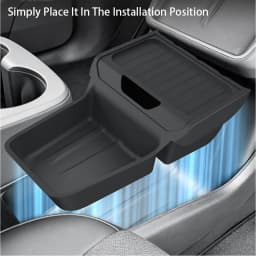 Central Control Storage Box For Tesla Model Y Standard RWD 2026 TPE Center Armrest Storage Box Organizer Trays Car Accessories