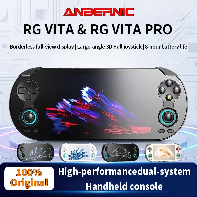 ANBERNIC RG VITA / RGVITA Pro Handheld Game Console IPS Touchscreen 5000mAh Video Gaming Player Supports AI Streaming RixelHK