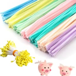 230Pcs/Set Chenille Stems Pipe Cleaners with Flower Centers DIY Handmade Crafts Materials Art Handmade Wedding Party Home Decor