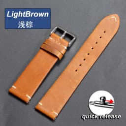 18mm 19mm 20mm 22mm 21mm 24mm Vintage Oil Wax Watchband Universal Stitching Strap Business Vintage Brown Watch Band Accessories