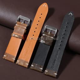 18mm 19mm 20mm 22mm 21mm 24mm Vintage Oil Wax Watchband Universal Stitching Strap Business Vintage Brown Watch Band Accessories