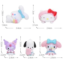 5Pcs-Set Sanrio Cinnamoroll Anime Figure Pochacco Kuromi Pom Purin Hello Kitty Action Toys Model Doll My Melody Gifts