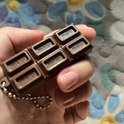 Hot Japanese Style Simulated Meiji Chocolate Fidget Toy Bendable Snap Stress Relief Keychain Pendant Creative Gift