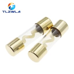 5PCS 10*38MM Gold Plated Glass AGU Fuse Fuses Pack Car Audio Amp Amplifier 10A 15A 20A 25A 30A 40A 50A 60A 70A 80A 100A Car Fuse