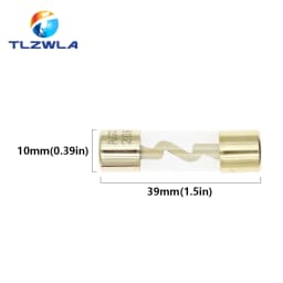 5PCS 10*38MM Gold Plated Glass AGU Fuse Fuses Pack Car Audio Amp Amplifier 10A 15A 20A 25A 30A 40A 50A 60A 70A 80A 100A Car Fuse