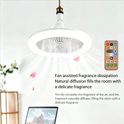 2-in-1 E27 Socket Fan Light Remote Control 85-265V Energy Saving Silent LED Ceiling Fan for Bedroom Kitchen Living Room