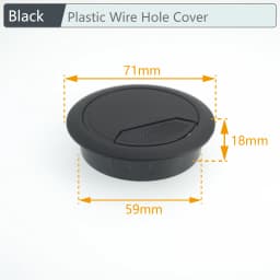 Plastic Wire Hole Cover Outlet Port Table Computer PC Desk Round Cable Grommet Line Holder White Black 50mm/53mm/60mm/80mm