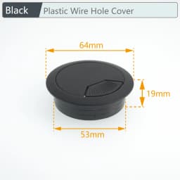 Plastic Wire Hole Cover Outlet Port Table Computer PC Desk Round Cable Grommet Line Holder White Black 50mm/53mm/60mm/80mm