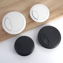 Plastic Wire Hole Cover Outlet Port Table Computer PC Desk Round Cable Grommet Line Holder White Black 50mm/53mm/60mm/80mm