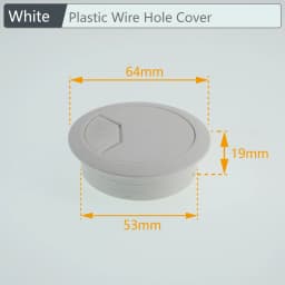 Plastic Wire Hole Cover Outlet Port Table Computer PC Desk Round Cable Grommet Line Holder White Black 50mm/53mm/60mm/80mm