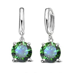 Real 925 Pure Sterling Silver Dangle Earrings CZ Crystal Big Round Earrings For Women Girls Gift Fashion Jewelry