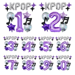 15pcs K-Pop Music Theme Birthday Balloon Decoration Set—Ideal for K-Pop Themed Birthday Parties, Social Media Video Backdrops