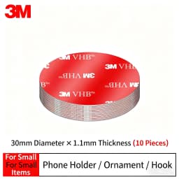3M 10pcs Strong Double Sided Tape Adhesive Square/Round High Viscosity Traceless Foam Adhesive Tape for Car Special Fixed Wall