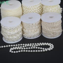 ABS Imitation Ivory Pearl Bead Chain Line Cord Thread Trim for DIY Wedding Party Decoration & Jewelry Findings Craft Accessories