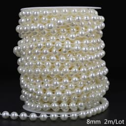 ABS Imitation Ivory Pearl Bead Chain Line Cord Thread Trim for DIY Wedding Party Decoration & Jewelry Findings Craft Accessories
