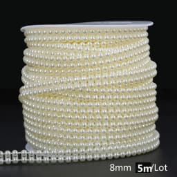 ABS Imitation Ivory Pearl Bead Chain Line Cord Thread Trim for DIY Wedding Party Decoration & Jewelry Findings Craft Accessories