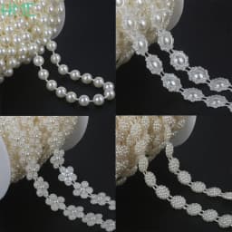ABS Imitation Ivory Pearl Bead Chain Line Cord Thread Trim for DIY Wedding Party Decoration & Jewelry Findings Craft Accessories