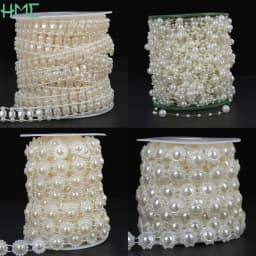 ABS Imitation Ivory Pearl Bead Chain Line Cord Thread Trim for DIY Wedding Party Decoration & Jewelry Findings Craft Accessories