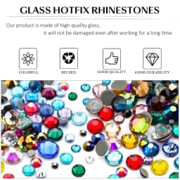 QIAO Multi-Color SS6-SS30 Crystal Glass Glitter Rhinestone Flatback Hot fix Rhinestones For Nail Art Sewing & Fabric Decoretion