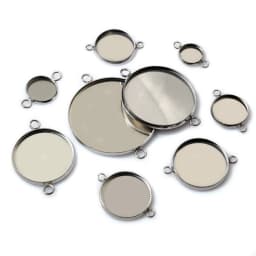 8/10/12/14/16/18/20/25/30mm Inner Size Stainless Steel Material Simple Style Cabochon Base Cameo Setting Charms Pendant Tray