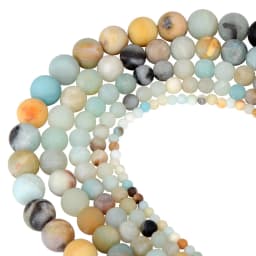 Polish Round Matte Frosted Tiger Eye Turquoises Agates Natural Stone Beads Amazonite Loose Beads for Bracelet Jewelry Making