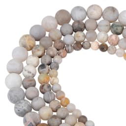 Polish Round Matte Frosted Tiger Eye Turquoises Agates Natural Stone Beads Amazonite Loose Beads for Bracelet Jewelry Making