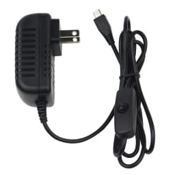 5V 3A Raspberry Pi 3B+ 3B Power Supply with Switch Button Power Adapter Micro USB Port for Pi Zero 2 W Orange Pi Zero 3 LTS