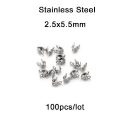 100-200pcs Connector Clasp Fitting 4*7mm Ball Chain Calotte End Crimps Beads Connector Components For DIY Jewelry Making Supplie