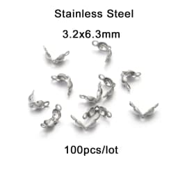 100-200pcs Connector Clasp Fitting 4*7mm Ball Chain Calotte End Crimps Beads Connector Components For DIY Jewelry Making Supplie