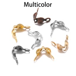 100-200pcs Connector Clasp Fitting 4*7mm Ball Chain Calotte End Crimps Beads Connector Components For DIY Jewelry Making Supplie