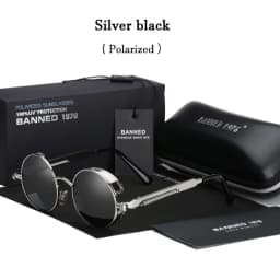 2020 Retro Round Metal HD Polarized Punk Steampunk Sunglasses For Women Men,Vintage Sun Glasses Oculos De Sol Meminino Masculino