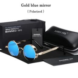 2020 Retro Round Metal HD Polarized Punk Steampunk Sunglasses For Women Men,Vintage Sun Glasses Oculos De Sol Meminino Masculino
