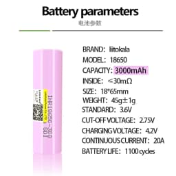 LiitoKala 30Q 100% original New for INR18650 battery 3.7V 3000mAh INR18650 30Q li-ion Rechargeable Batteries