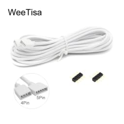 RGB RGBW Extension Cable Connector 4Pin 5Pin 1M 2M 3M 4M 5M 10M LED Extension Wire for 5050 2835 RGB RGBW LED Strip Connector